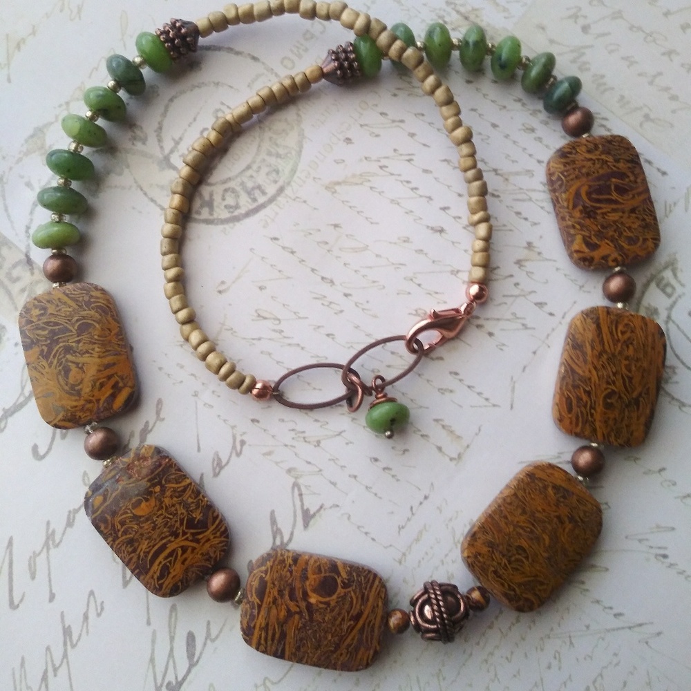 Gemstone & Czech Glass Necklace